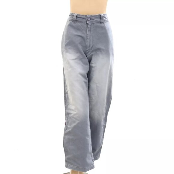 Free People Straight Leg Solid Pants Mid Rise Pocket Pull On CottonL-12 278094